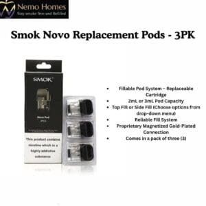 Buy SMOK Novo Replacement Pods - 3PK - Free UK Next Day Delivery (no minimum spend)