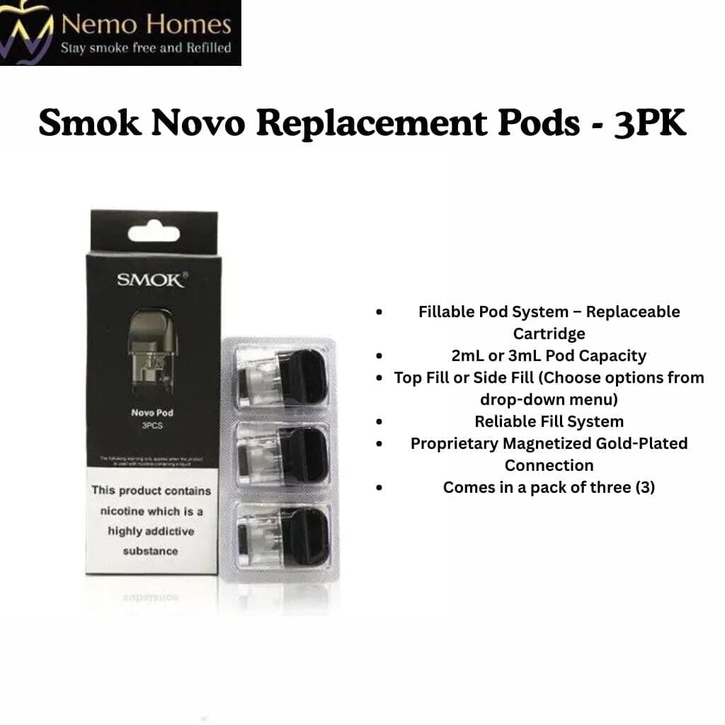 Buy SMOK Novo Replacement Pods - 3PK - Free UK Next Day Delivery (no minimum spend)