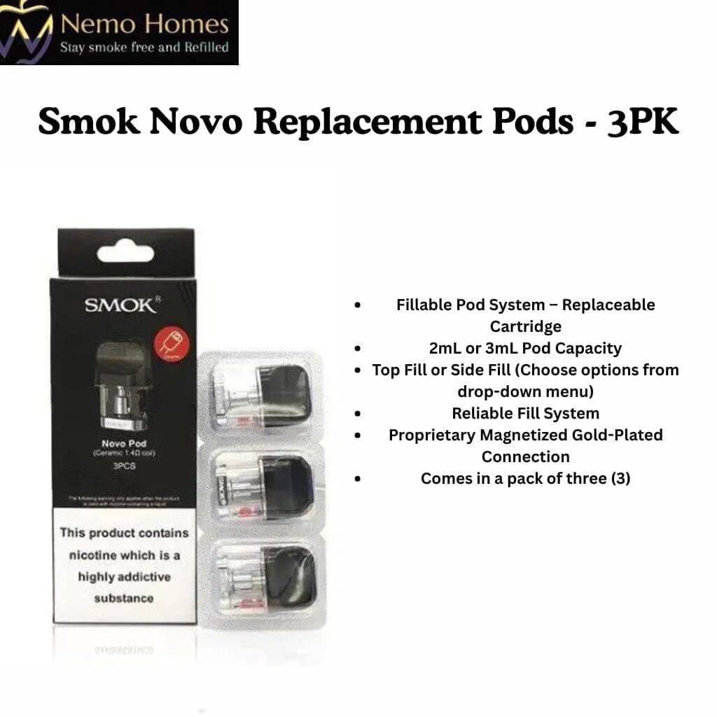 Buy SMOK Novo Replacement Pods - 3PK - Free UK Next Day Delivery (no minimum spend)