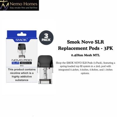 Buy SMOK Novo SLR Replacement Pods - 3PK - Free UK Next Day Delivery (no minimum spend)