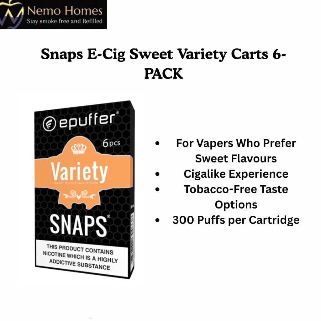 Snaps E-Cig Sweet Variety Carts 6-PACK