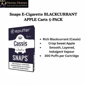 Buy ePuffer SNAPS BLACKCURRANT APPLE Cartridges - Free UK Next Day Delivery (no minimum spend)