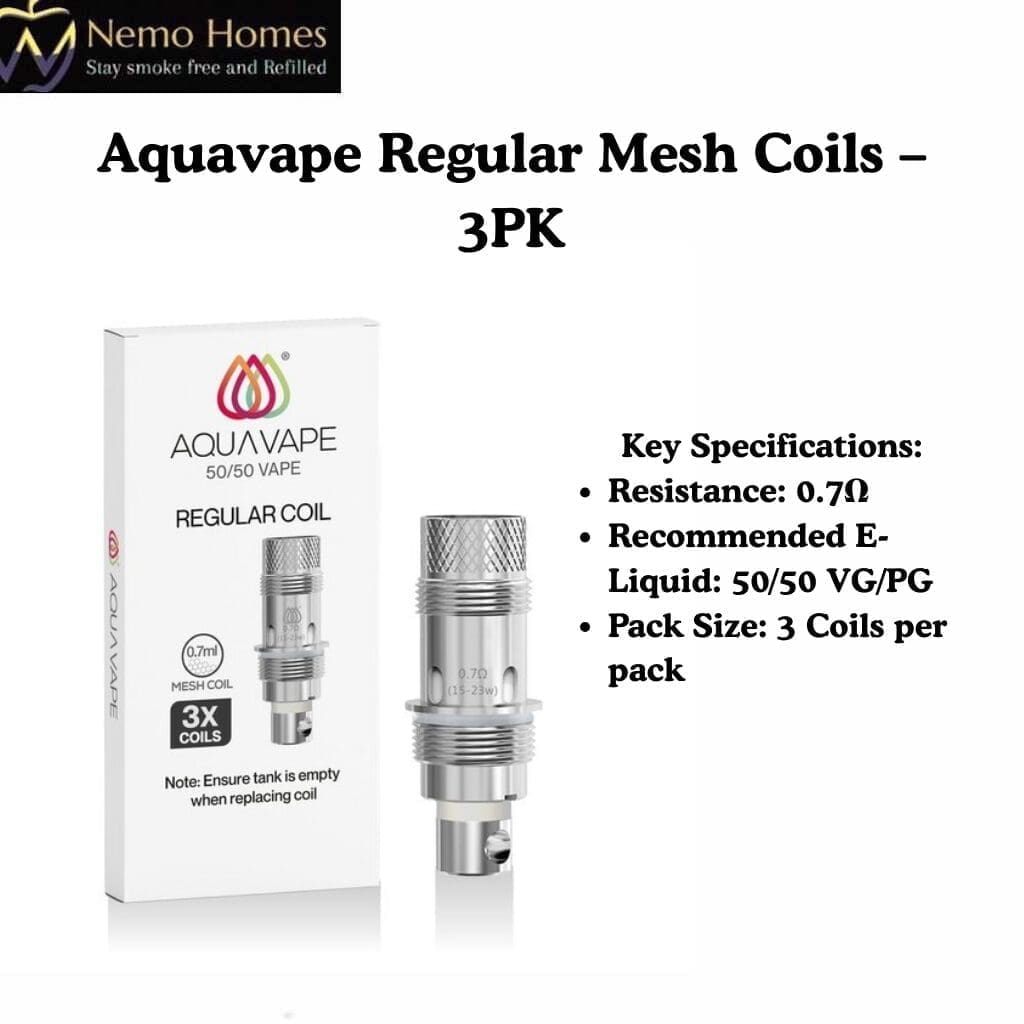 Buy Aquavape Regular Mesh Coils – 3PK - Free UK Next Day Delivery (no minimum spend)