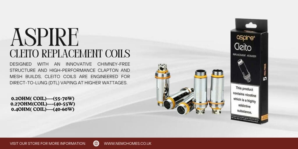 Buy Aspire Cleito Replacement Coils Ultimate Guide: Everything You Need To Know (Power, Flavour & Cloud Performance Explained) Aspire Cleito coils - Free UK Next Day Delivery (no minimum spend)