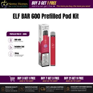 Buy ELFBAR 600 Prefilled Pod Kit and Pods | Elfa Pro - ELF Bar 600 Pod Kit - Cherry ice  - Free UK Next Day Delivery (no minimum spend)