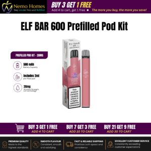 Buy ELFBAR 600 Prefilled Pod Kit and Pods | Elfa Pro - ELF Bar 600 Pod Kit - Strawberry Raspberry Cherry Ice  - Free UK Next Day Delivery (no minimum spend)