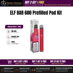 Buy ELFBAR 600 Prefilled Pod Kit and Pods | Elfa Pro - ELF Bar 600 Pod Kit – Watermelon  - Free UK Next Day Delivery (no minimum spend)