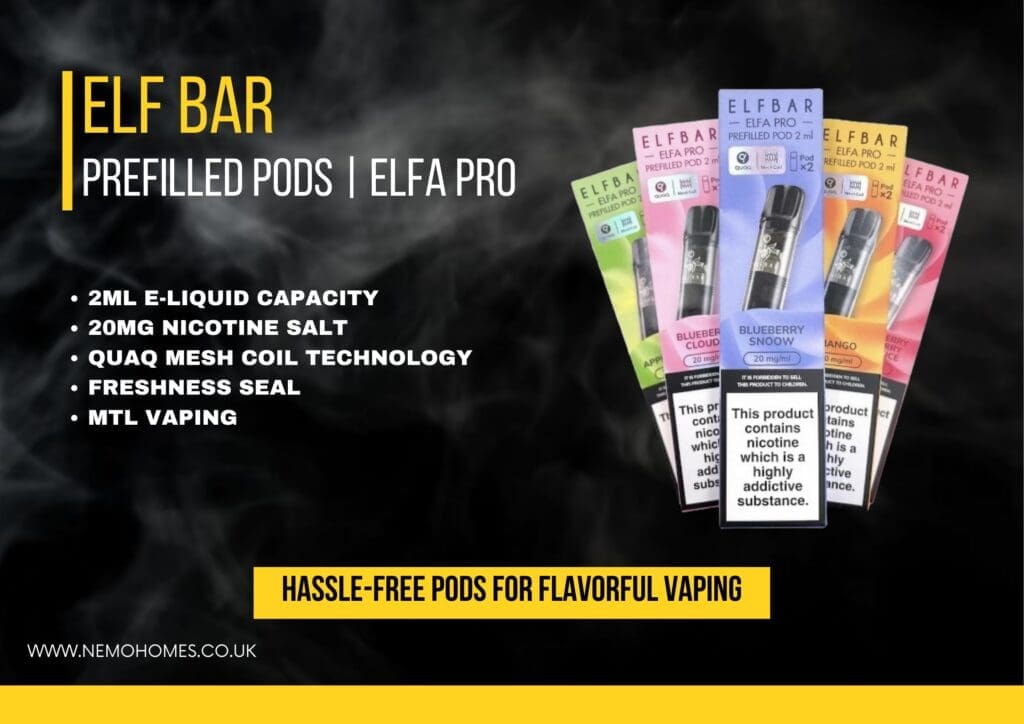 Buy The Ultimate Guide to Elf Bar Elfa Pro Prefilled Pods: Everything You Need to Know 20mg nicotine salt pods - Free UK Next Day Delivery (no minimum spend)