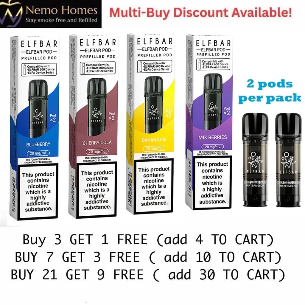 Buy Elf Bar Prefilled Pods | Elfa Pro - Free UK Next Day Delivery (no minimum spend)