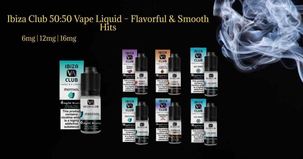 Buy A Complete Guide to Ibiza Club 50:50 E-Liquid - Everything You Need to Know 10ml vape juice - Free UK Next Day Delivery (no minimum spend)