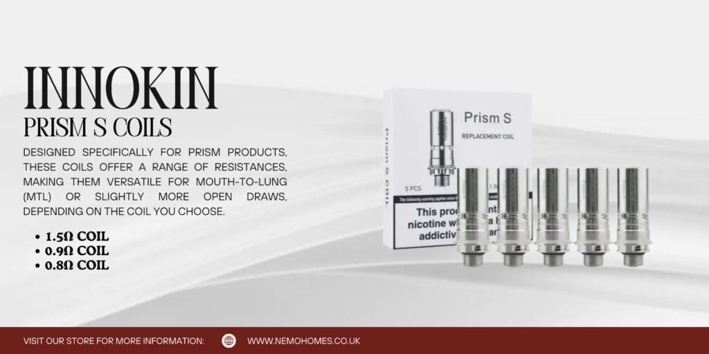 Buy Innokin Prism S Coil Complete Guide: Everything You Need to Know 0.8Ω Coil - Free UK Next Day Delivery (no minimum spend)