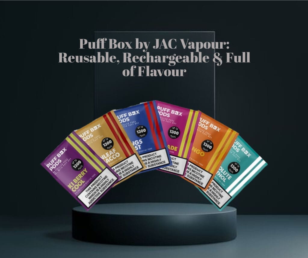 Buy Puff Box Device & Pods by JAC Vapour: Everything You Need to Know & How to Find your Perfect Vape 20mg nicotine - Free UK Next Day Delivery (no minimum spend)