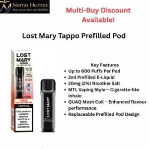 Buy Lost Mary Tappo Prefilled Pod - Free UK Next Day Delivery (no minimum spend)
