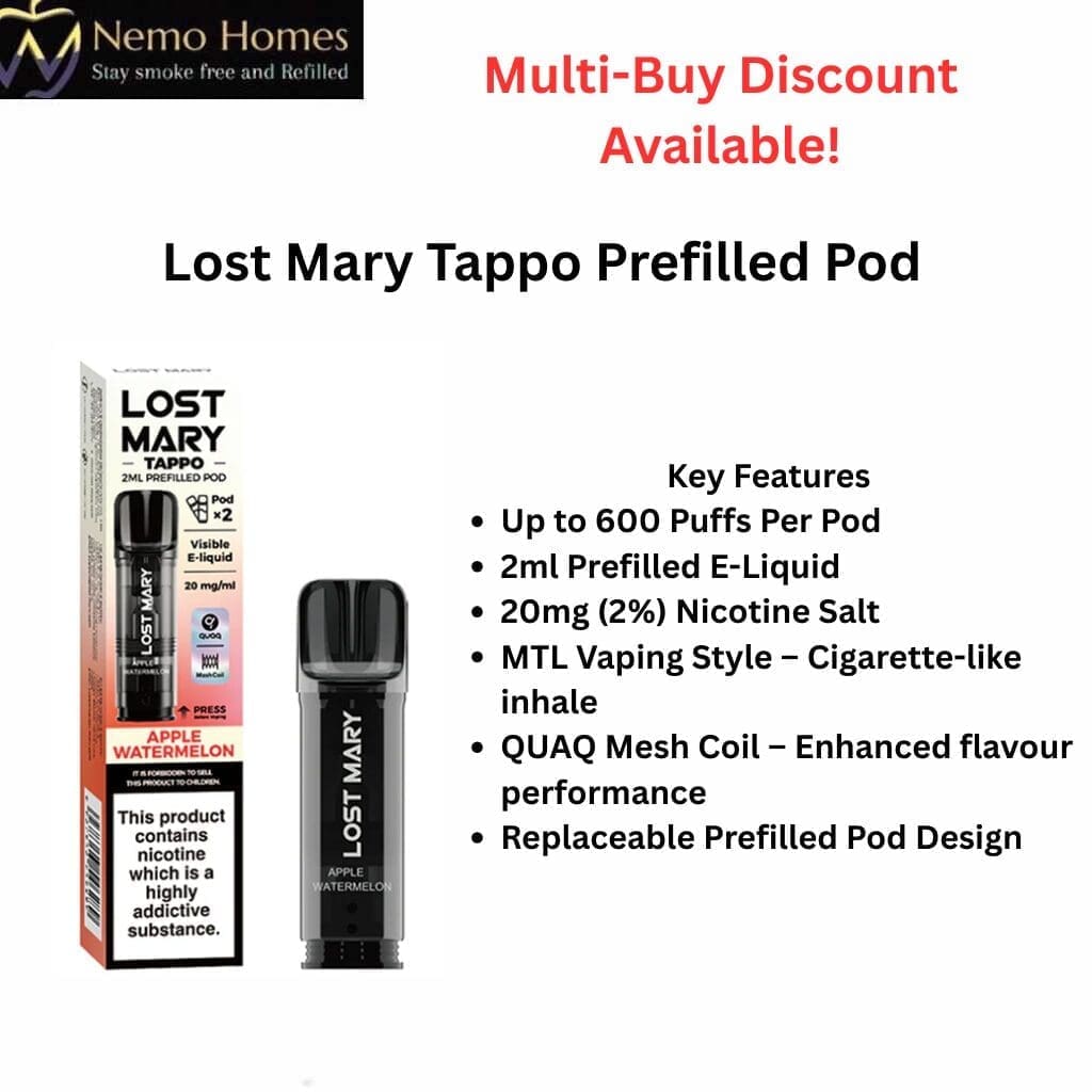 Buy Lost Mary Tappo Prefilled Pod - Free UK Next Day Delivery (no minimum spend)