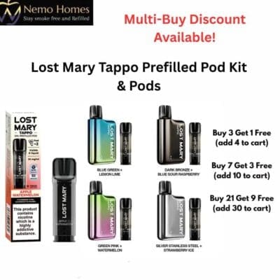 Buy Lost Mary Tappo Prefilled Kit and Pods - Free UK Next Day Delivery (no minimum spend)