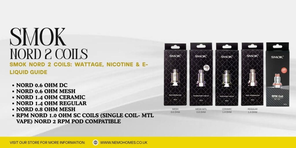 Buy SMOK Nord 2 Replacement Coils Complete Guide - Everything You Need To Know 50/50 e-liquid coils - Free UK Next Day Delivery (no minimum spend)