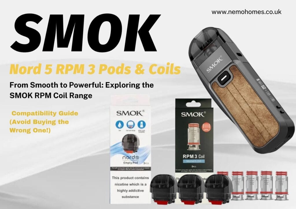 Buy SMOK Nord 5 RPM 3 Pods & Coils – Complete Guide: Everything You Need To Know 0.15 Ohm Coil - Free UK Next Day Delivery (no minimum spend)