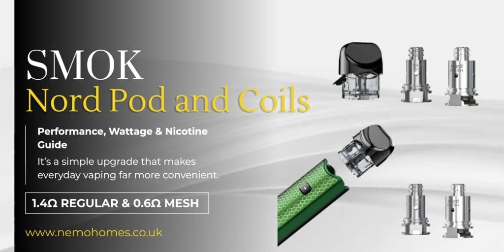 Buy SMOK Nord Pod and Coils – Complete Guide: Everything You Need To Know 50/50 e-liquid - Free UK Next Day Delivery (no minimum spend)
