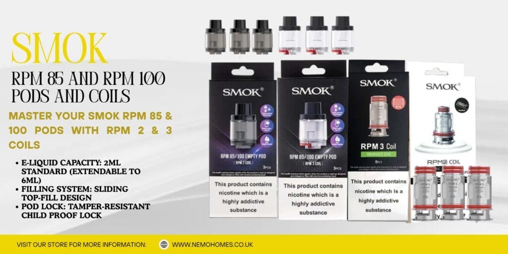 Buy SMOK RPM 85 & RPM 100 Pods & Coils – Full Guide: Everything You Need To Know 0.15 Ohm Coil - Free UK Next Day Delivery (no minimum spend)