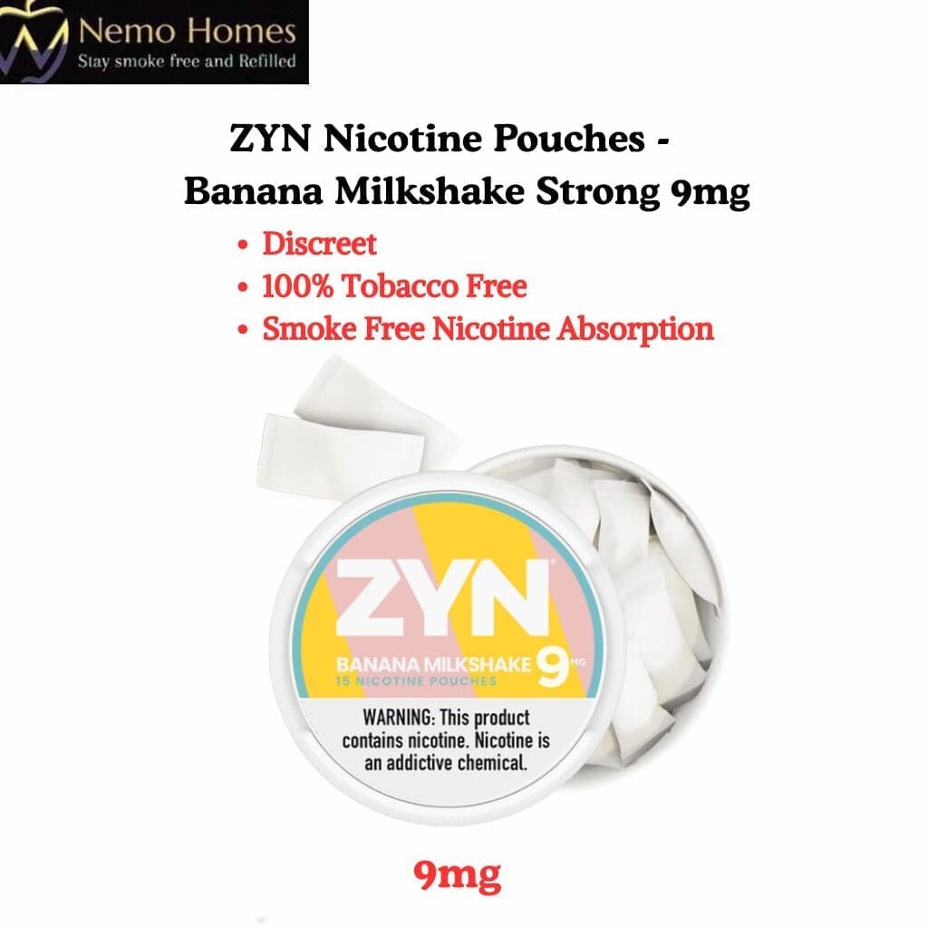 Buy ZYN Nicotine Pouches – Slim Banana Milkshake Strong 9mg - Free UK Next Day Delivery (no minimum spend)