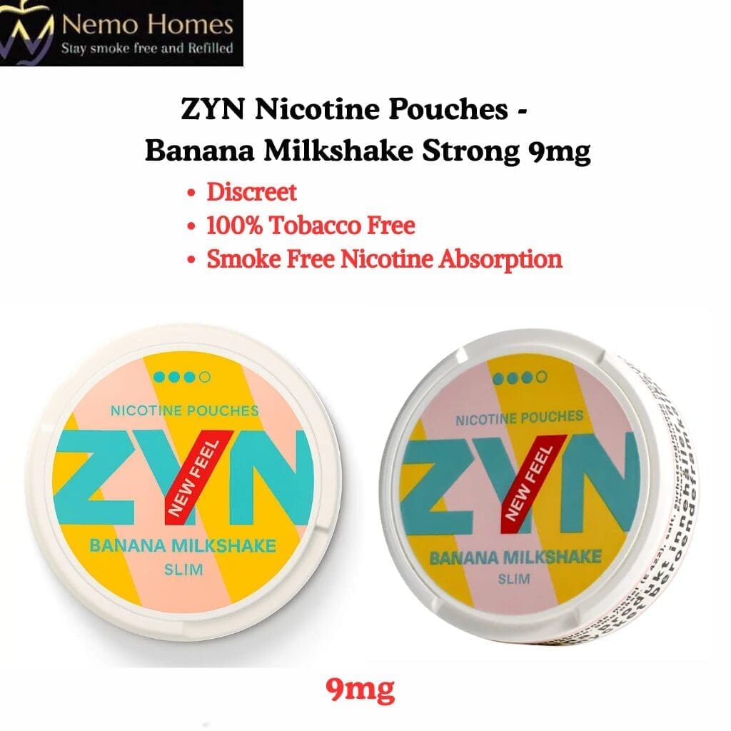 Buy ZYN Nicotine Pouches – Slim Banana Milkshake Strong 9mg - Free UK Next Day Delivery (no minimum spend)