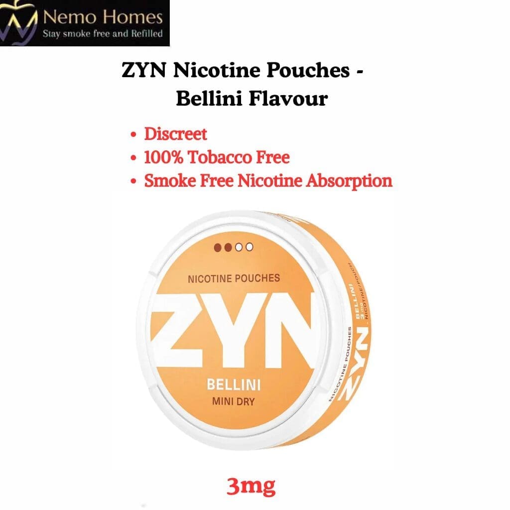 Buy ZYN Nicotine Pouches – Mini – Zyn Bellini Dry 3mg - Free UK Next Day Delivery (no minimum spend)