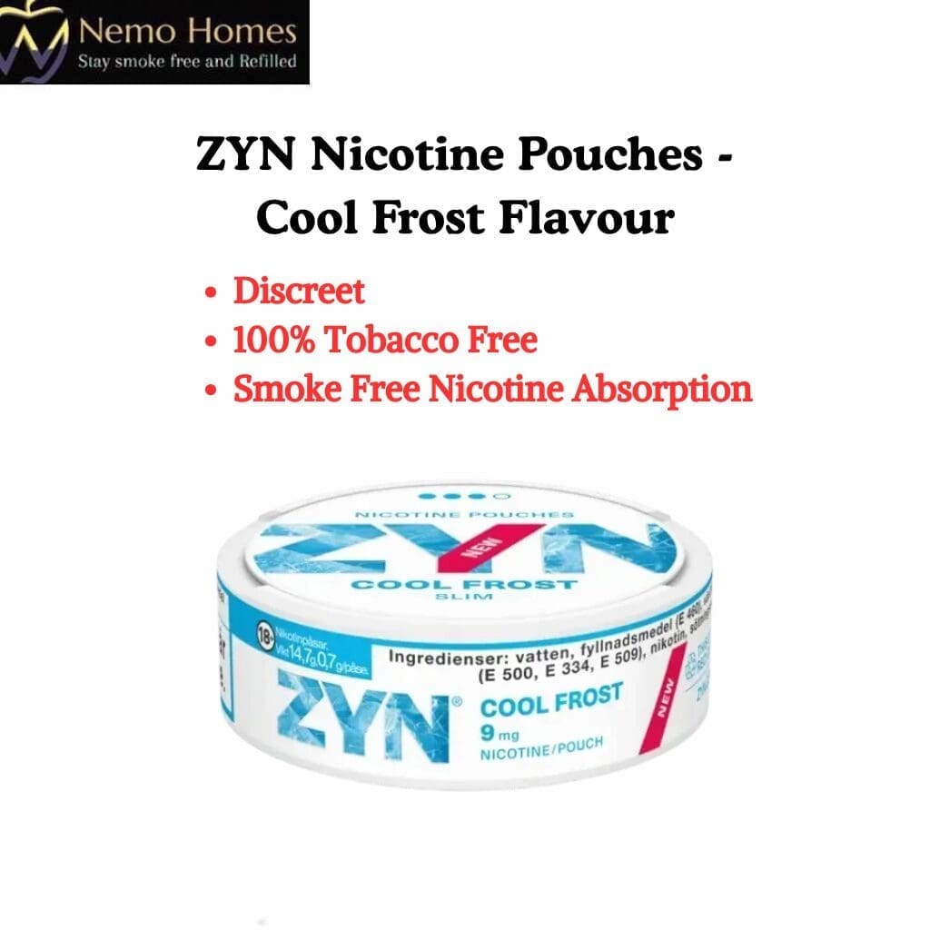 Buy ZYN Nicotine Pouches - Slim Cool Frost Strong 9mg - Free UK Next Day Delivery (no minimum spend)