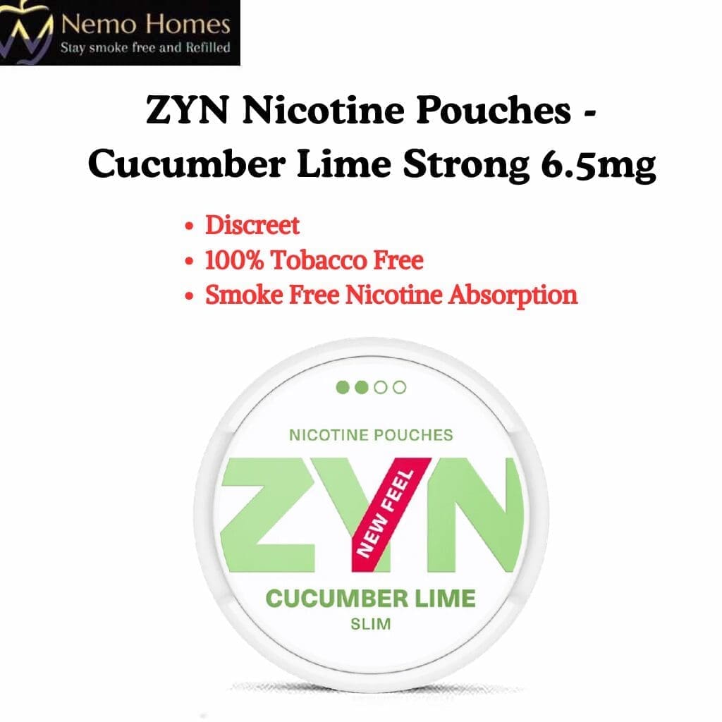 Buy ZYN Nicotine Pouches – Slim Cucumber Lime Strong 6.5mg - Free UK Next Day Delivery (no minimum spend)