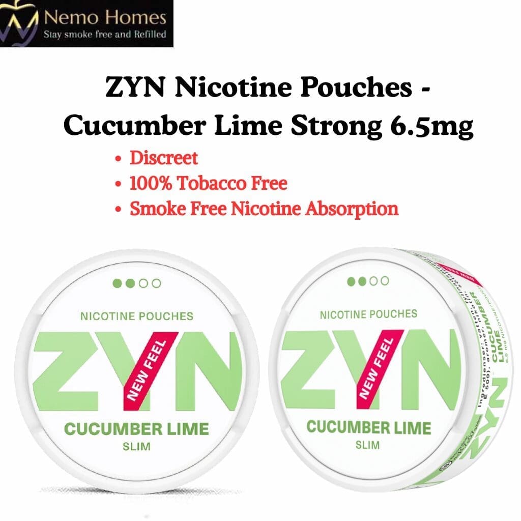 Buy ZYN Nicotine Pouches – Slim Cucumber Lime Strong 6.5mg - Free UK Next Day Delivery (no minimum spend)