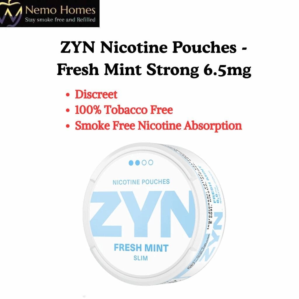 Buy ZYN Nicotine Pouches - Slim Fresh Mint Strong 6.5mg - Free UK Next Day Delivery (no minimum spend)