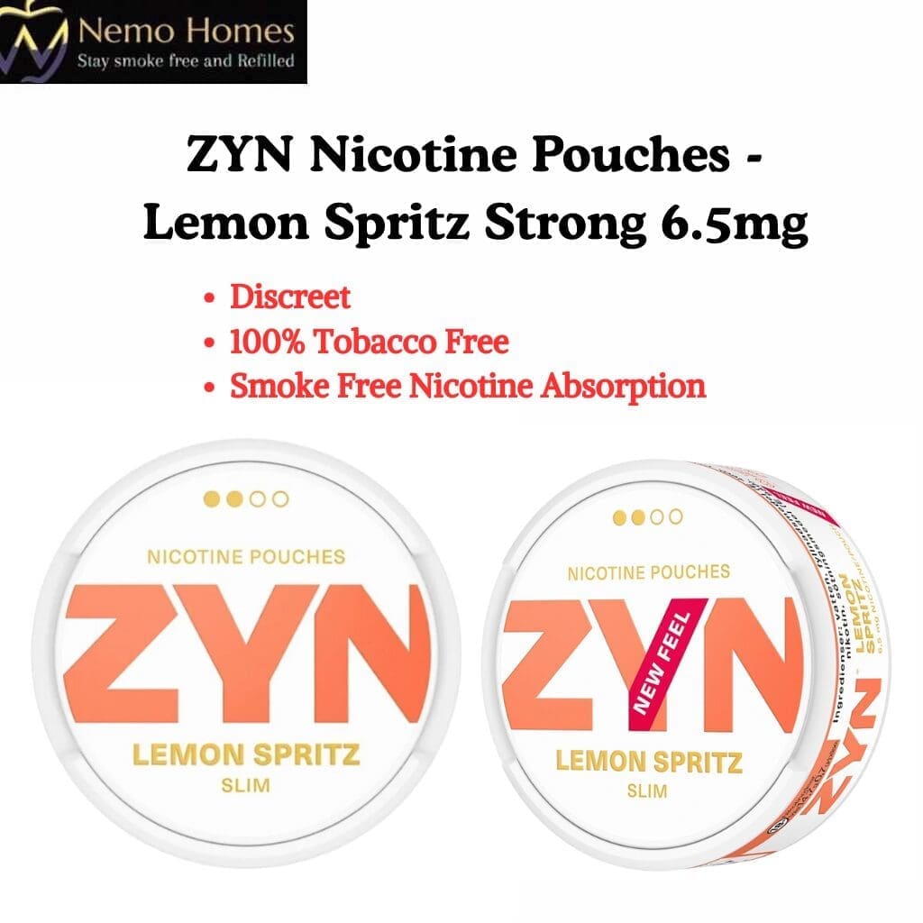 Buy ZYN Nicotine Pouches – Slim Lemon Spritz Strong 6.5mg - Free UK Next Day Delivery (no minimum spend)