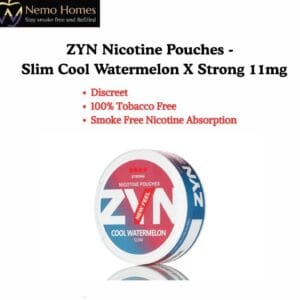 Buy ZYN Nicotine Pouches – Slim Cool Watermelon X Strong 11mg - Free UK Next Day Delivery (no minimum spend)