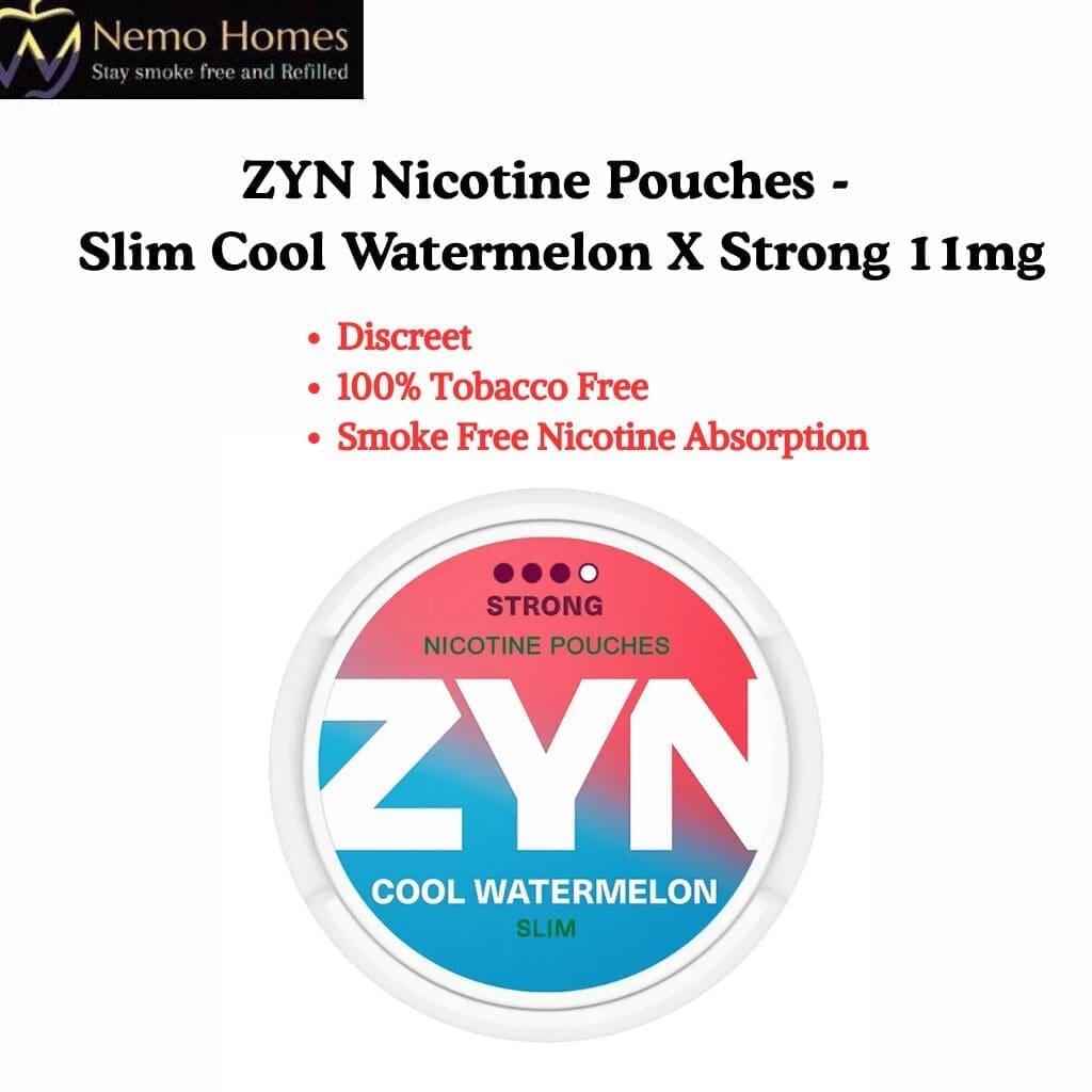 Buy ZYN Nicotine Pouches – Slim Cool Watermelon X Strong 11mg - Free UK Next Day Delivery (no minimum spend)