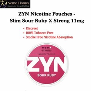 Buy ZYN Nicotine Pouches – Slim Sour Ruby X Strong 11mg - Free UK Next Day Delivery (no minimum spend)