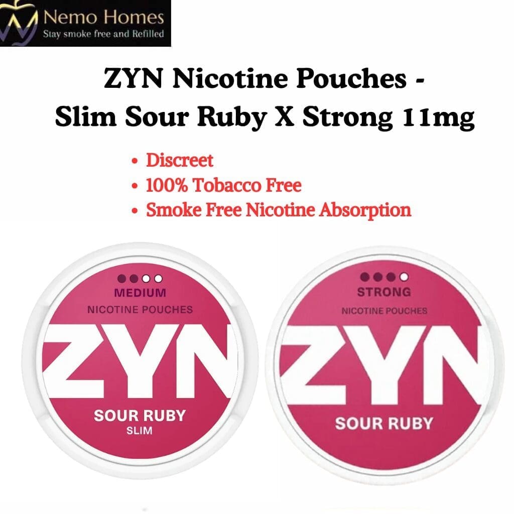 ZYN Nicotine Pouches – Slim Sour Ruby X Strong 11mg
