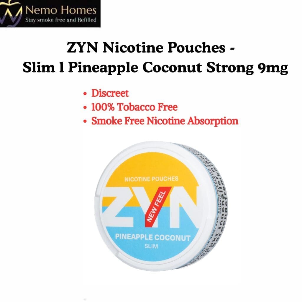 Buy ZYN Nicotine Pouches – Slim Pineapple Coconut Strong 9mg - Free UK Next Day Delivery (no minimum spend)