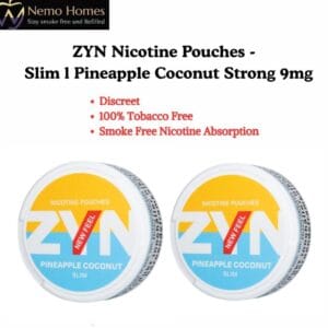 Buy ZYN Nicotine Pouches – Slim Pineapple Coconut Strong 9mg - Free UK Next Day Delivery (no minimum spend)