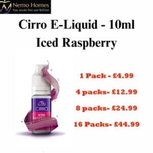 Buy Cirro Iced Raspberry 12mg - 10ml E-Liquid - Free UK Next Day Delivery (no minimum spend)