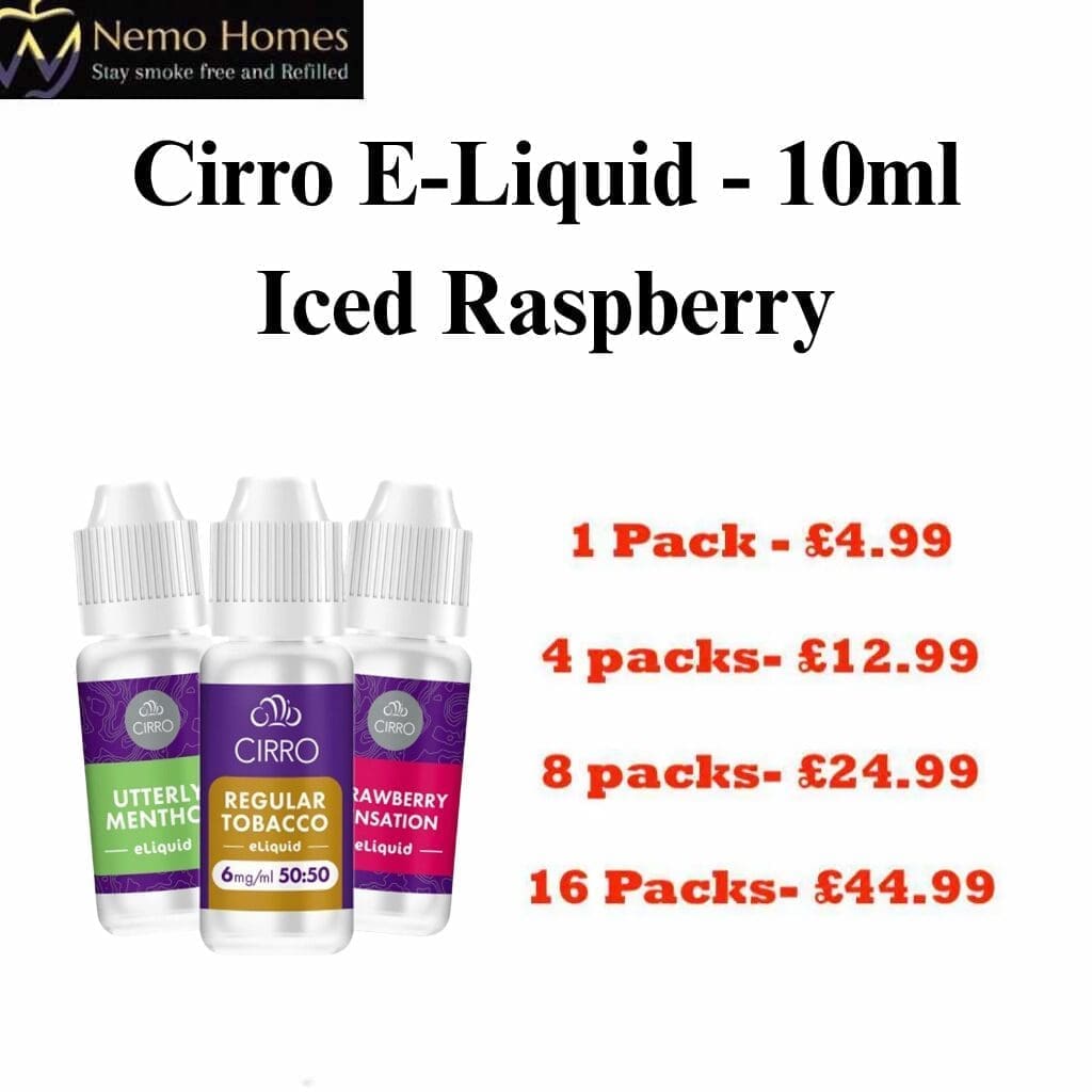 Buy Cirro Iced Raspberry 12mg - 10ml E-Liquid - Free UK Next Day Delivery (no minimum spend)