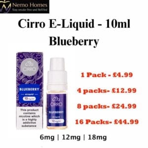 Buy Cirro Blueberry - 10ml E-Liquid - Free UK Next Day Delivery (no minimum spend)