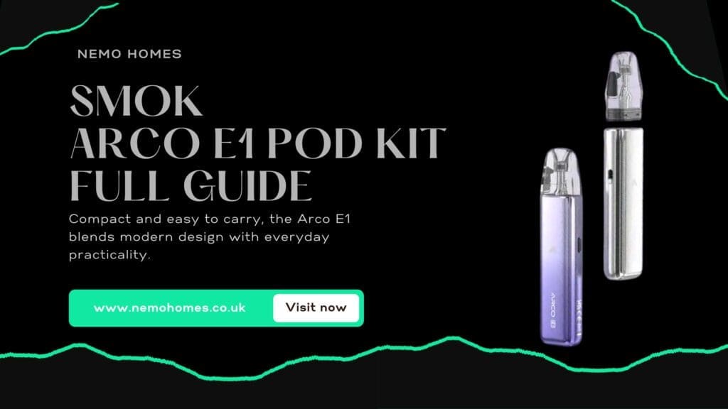 Buy SMOK ARCO E1 Pod Kit Complete Guide: Everything You Need To Know Explained 1300mAh vape - Free UK Next Day Delivery (no minimum spend)