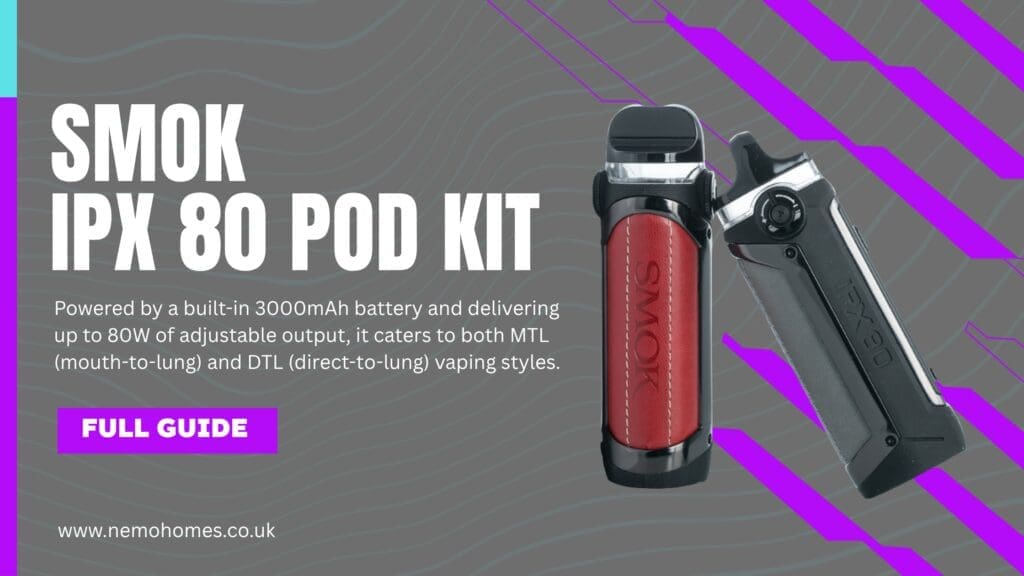 Buy SMOK IPX 80 Pod Kit Complete Guide: Everything You Need To Know Explained 3000mAh battery - Free UK Next Day Delivery (no minimum spend)