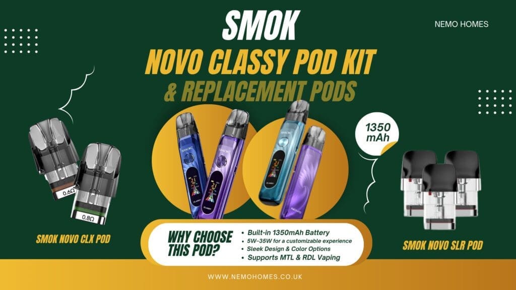 Buy SMOK Novo Classy Pod Kit Complete Guide: How to Get the Most Out of Your Device & Everything You Need To Know 35W pod kit - Free UK Next Day Delivery (no minimum spend)
