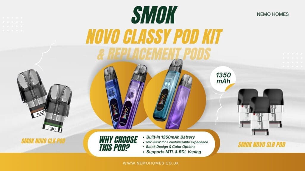 Buy SMOK Novo Classy Pod Kit Complete Guide: How to Get the Most Out of Your Device & Everything You Need To Know 35W pod kit - Free UK Next Day Delivery (no minimum spend)