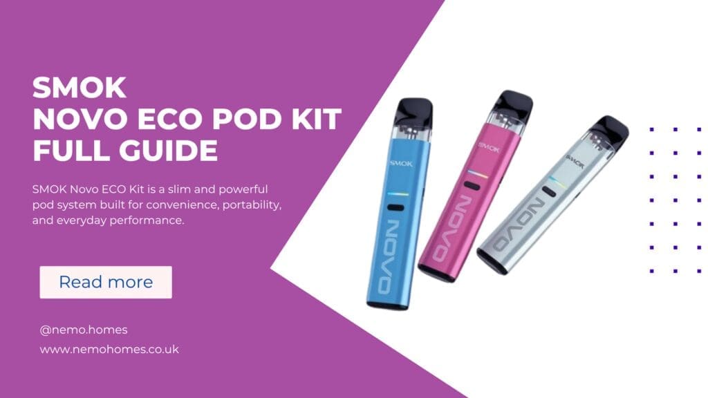 Buy SMOK Novo ECO Pod Kit Full Guide: Everything You Need To Know Explained 1000mAh vape - Free UK Next Day Delivery (no minimum spend)