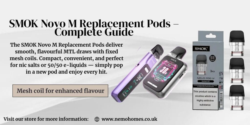 Buy SMOK Novo M Replacement Pods – Complete Guide: Everything You Need To Know Explained 0.6 ohm coil - Free UK Next Day Delivery (no minimum spend)