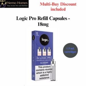 Buy Logic Pro Vape Device and Refill Capsules - Logic Pro Blueberry Refill Capsules  - Free UK Next Day Delivery (no minimum spend)