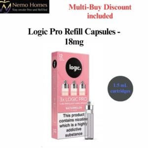 Buy Logic Pro Vape Device and Refill Capsules - Logic Pro Watermelon Refill Capsules  - Free UK Next Day Delivery (no minimum spend)