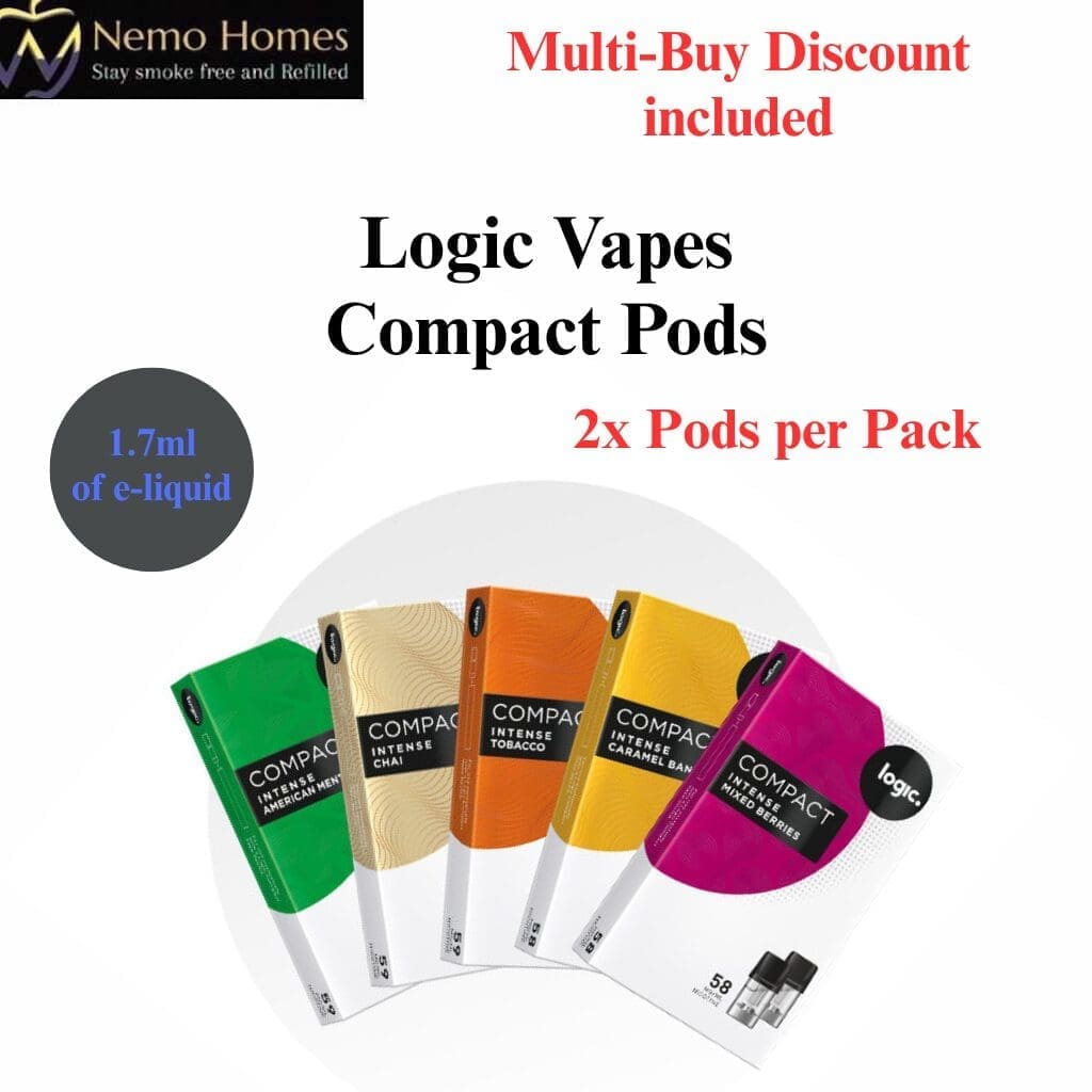 Buy Logic Vapes Compact Pods + Compact Device - Free UK Next Day Delivery (no minimum spend)