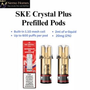 Buy SKE Crystal Plus Pods - Prefilled - Free UK Next Day Delivery (no minimum spend)